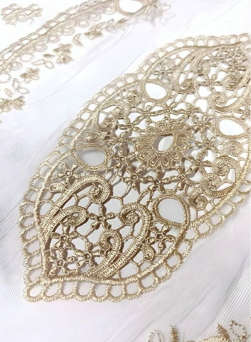 ميكسد 2 قطعة مجموعة البيضاوي الدانتيل الجدول حصيرة القطن الدانتيل الجدول حصيرة اليد الدانتيل كأس حصيرة ديكور طاولة الطعام المنزلية زهرية - Image 4