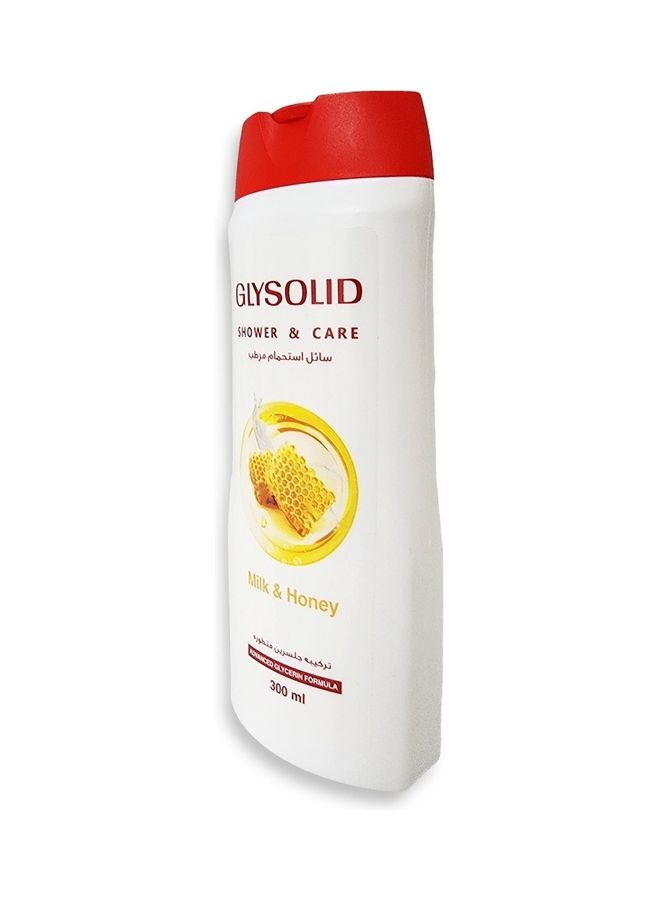 GLYSOLID Shower & care with milk & honey scents with advanced glycerin formula to softness your skin all the day (milk & honey) 300ml - Image 2