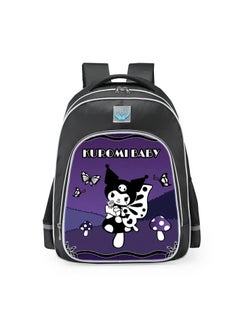 Primary school girls' schoolbag 1-3-6 years old backpack shoulder pad lightweight pink warning strip backpack,B-08 - Reflective - Medium - Library - Black
