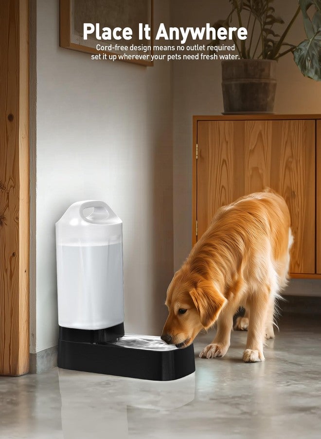 lesotc Automatic Dog Water Bowl Dispenser - 2.4 Gal Large Gravity Auto Pet Water Feeder Fountain Waterer with Stainless Steel Bowl & Easy Carry Handle for Large Dog Cat Multi Pet Use, BPA Free, No Leakage - Image 5