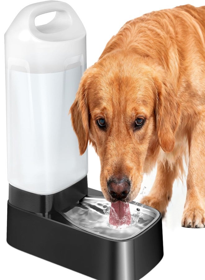 lesotc Automatic Dog Water Bowl Dispenser - 2.4 Gal Large Gravity Auto Pet Water Feeder Fountain Waterer with Stainless Steel Bowl & Easy Carry Handle for Large Dog Cat Multi Pet Use, BPA Free, No Leakage - Image 1