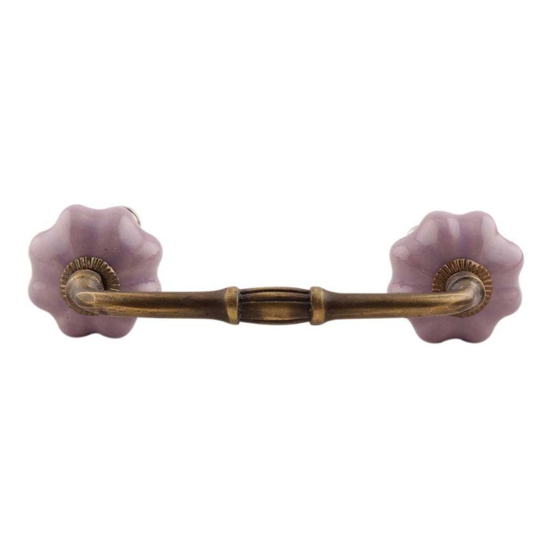 Indian-Shelf IndianShelf 1 Pack Ceramic Door Handles for Cabinets and Drawers Lavender Dresser Pulls for Door Antique Hardware 8 Hole to Hole BH543SCMK171  - Image 1