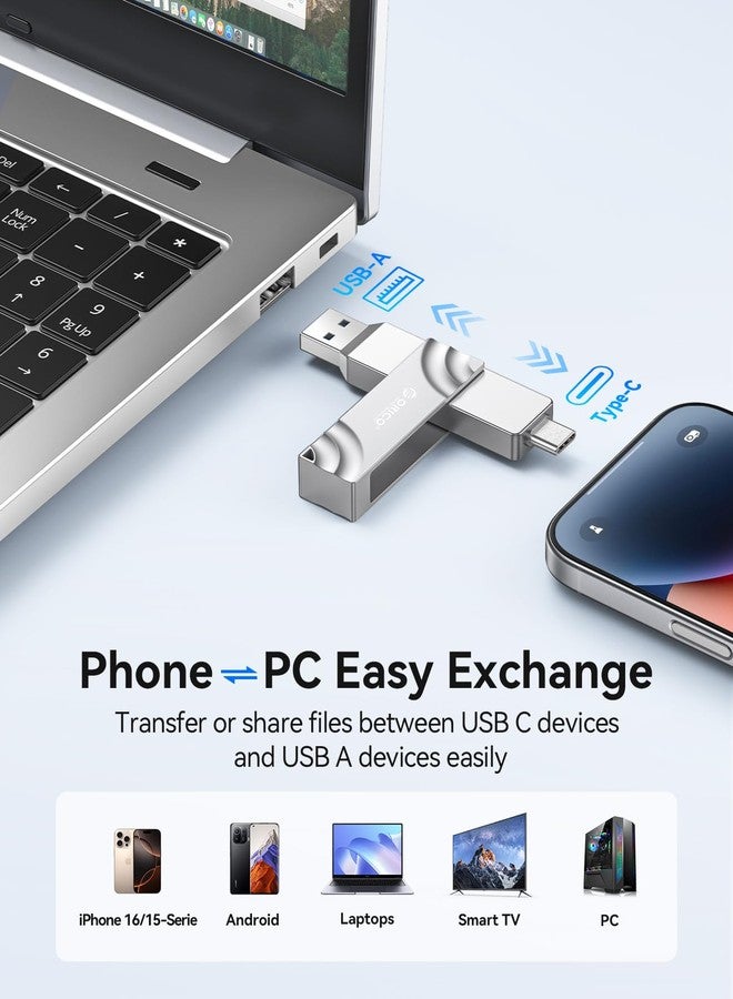 ORICO 512GB External SSD, 1050MB/s High Speed External Solid State Drive, 2-in-1 Dual Drive USB C + USB A Storage for iPad Laptop iPhone 17, 16 Series, Type-C Smartphone, Mac, Audio, Vehicle - G201 - Image 3