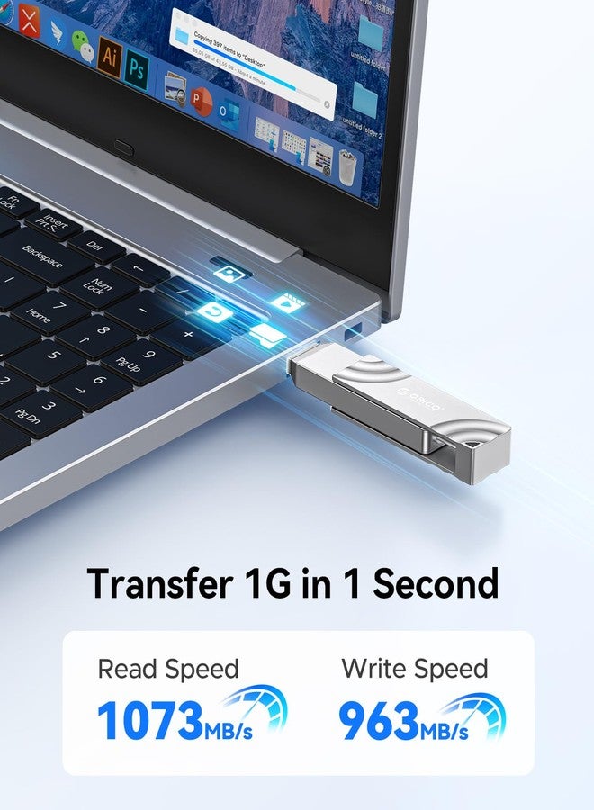 ORICO 512GB External SSD, 1050MB/s High Speed External Solid State Drive, 2-in-1 Dual Drive USB C + USB A Storage for iPad Laptop iPhone 17, 16 Series, Type-C Smartphone, Mac, Audio, Vehicle - G201 - Image 2