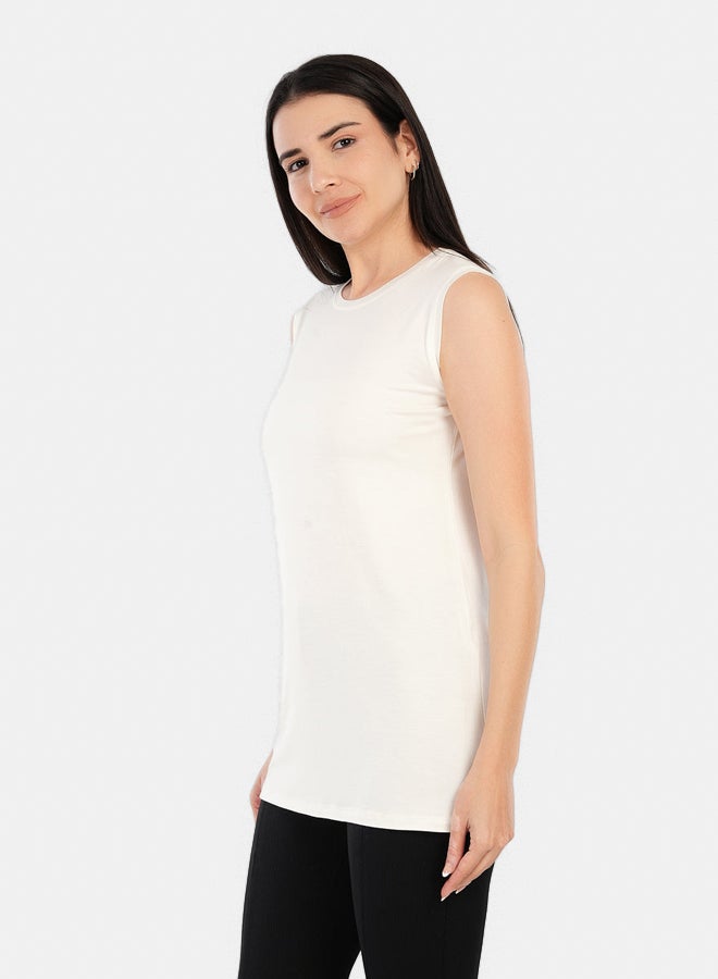 Carina Viscose Sleeveless Long T-Shirt - Image 2