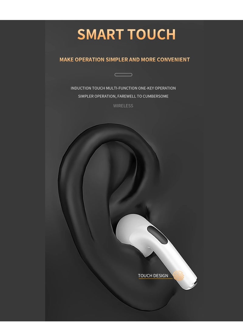 DIGI CORE - Pro 6 TWS True Wireless Headphones Bluetooth Earphone Earbuds Bass Headset Wireless Earbuds In-Ear Earbuds Lightweight Bluetooth 5.0 Headphones With Mic Multimode Headphone (White) - Image 1