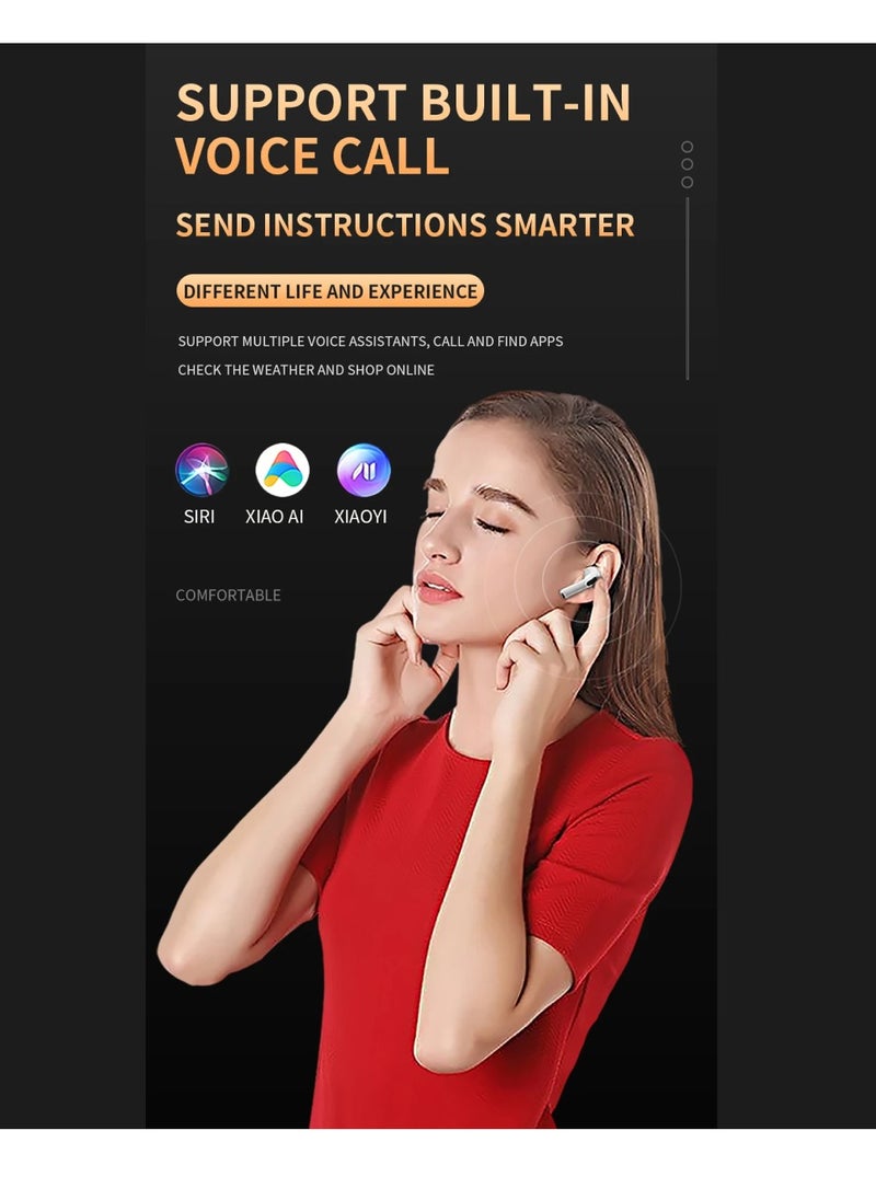 DIGI CORE - Pro 6 TWS True Wireless Headphones Bluetooth Earphone Earbuds Bass Headset Wireless Earbuds In-Ear Earbuds Lightweight Bluetooth 5.0 Headphones With Mic Multimode Headphone (White) - Image 1