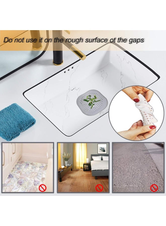 Hair Catcher,Square Hair Drain Cover for Shower Silicone Hair Stopper with Suction Cup,Easy to Install Suit for Bathroom,Bathtub,Kitchen 2 Pack (Grey) - Image 4