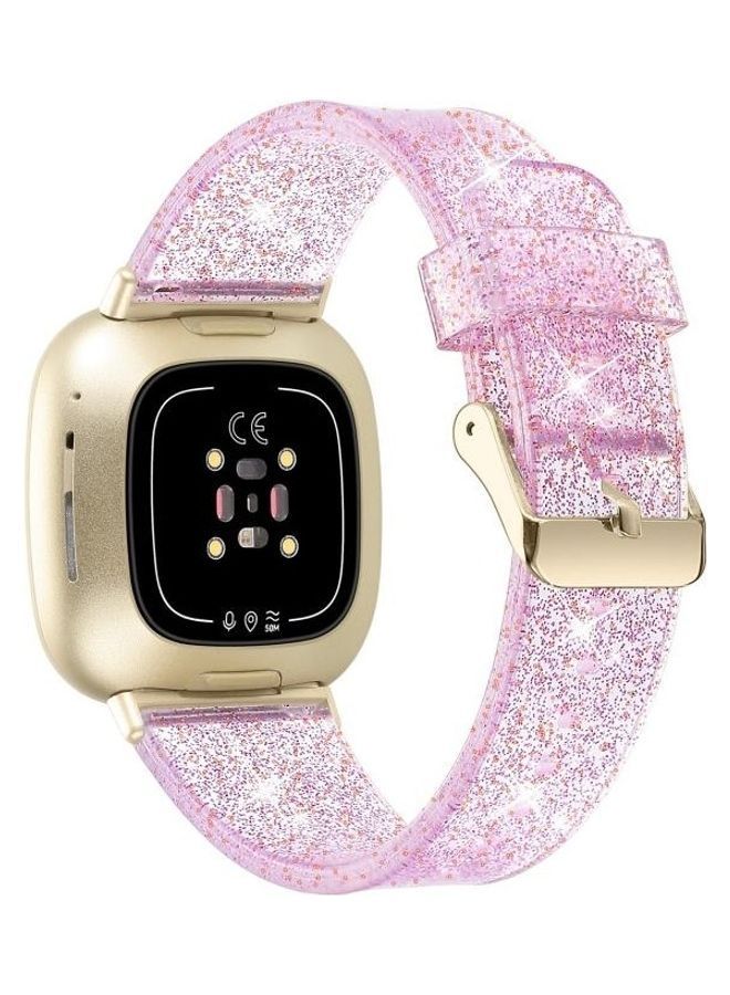 NIBEMINENT For Fitbit Versa 3 Glitter Powder Replacement Strap Watchband Purple - Image 3
