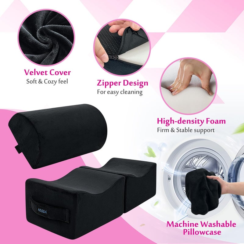 AOSSA BBL Pillow After Surgery, Brazilian Butt Lift Booty + Back Support Cushion, Foam Butt Pillows for Sitting Driving, Travel Lifting Seat Cushion, Post Surgery Wedge Pillow, BBL Recovery Kit - Image 5