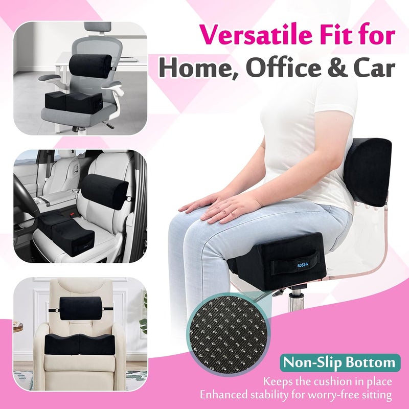AOSSA BBL Pillow After Surgery, Brazilian Butt Lift Booty + Back Support Cushion, Foam Butt Pillows for Sitting Driving, Travel Lifting Seat Cushion, Post Surgery Wedge Pillow, BBL Recovery Kit - Image 3