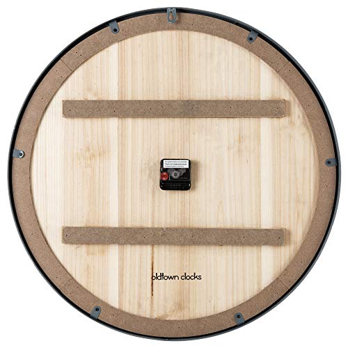 Oldtown Clocks Oldtown Farmhouse Metal & Solid Wood Noiseless Wall Clock (Whitewash, 24-inch) - Image 4