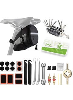 Generic Bicycle back bag tail bag riding equipment saddle bag tool kit bicycle maintenance tool set 13196 ASTEY-E bag + tool combination 