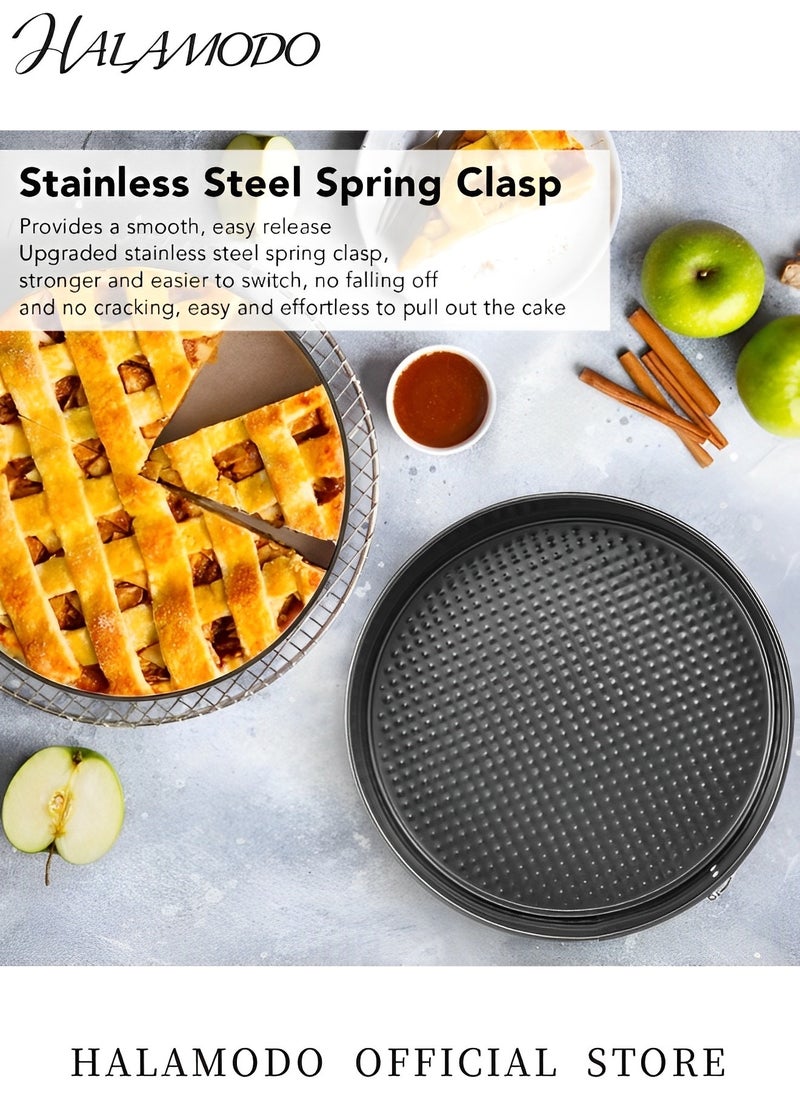 HALAMODO - Cake Molds Set of 1pc Heart Shape & 1pc Square Shape & 1pc Round Shape Pan Nonstick Springform Pan Cheesecakes Pan with Removable Bottom for Cake Baking - Image 1
