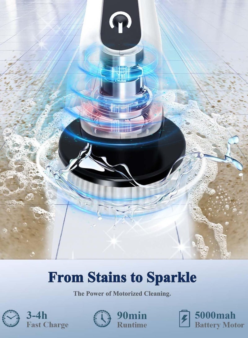 Eworld Cordless Electric Spin Scrubber with 7 Replaceable Drill Brush Heads, 54in Adjustable Extension Arm & 2500mAh High-Rate Battery with Type-C fast charger for Bathroom, Kitchen, Floor & Tile Cleaning.  - Image 3