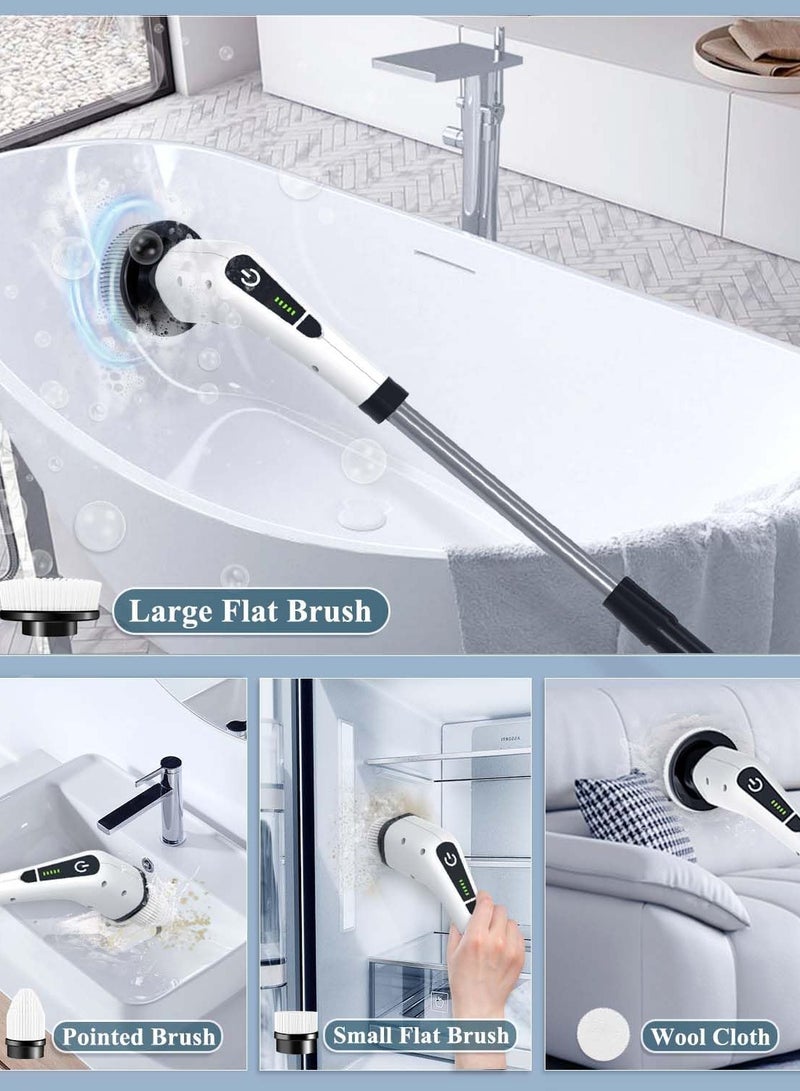 Eworld Cordless Electric Spin Scrubber with 7 Replaceable Drill Brush Heads, 54in Adjustable Extension Arm & 2500mAh High-Rate Battery with Type-C fast charger for Bathroom, Kitchen, Floor & Tile Cleaning.  - Image 4