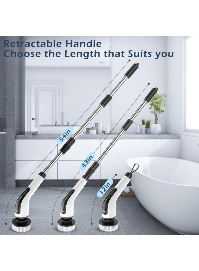 Eworld Cordless Electric Spin Scrubber with 7 Replaceable Drill Brush Heads, 54in Adjustable Extension Arm & 2500mAh High-Rate Battery with Type-C fast charger for Bathroom, Kitchen, Floor & Tile Cleaning. - Image 3