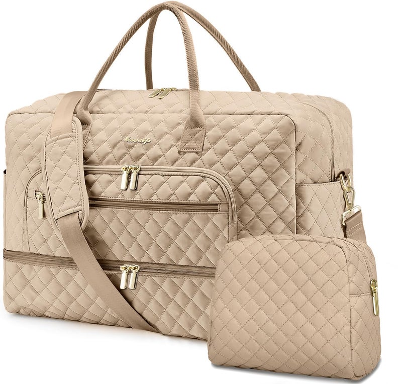 LUOCIP Travel Duffle Bag Weekender for Women - Carry-On Overnight Bag Personal Item Bag with Shoe Compartment & Wet Pocket Large Weekend Tote Bags with Toiletry Bag Hospital Bags for Labor and Delivery - Image 1