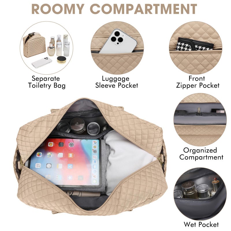 LUOCIP Travel Duffle Bag Weekender for Women - Carry-On Overnight Bag Personal Item Bag with Shoe Compartment & Wet Pocket Large Weekend Tote Bags with Toiletry Bag Hospital Bags for Labor and Delivery - Image 4