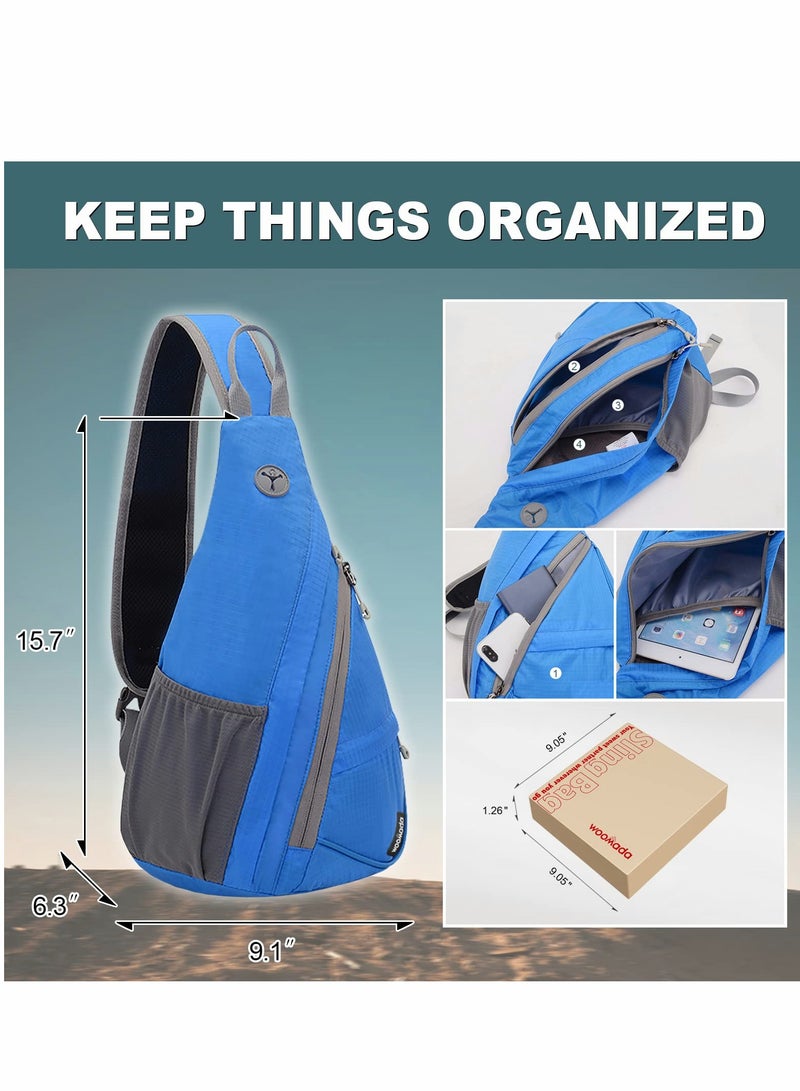 Barakah Sling Bag for Women Men Crossbody Backpack Hiking Daypack Multipurpose Cross Body Chest with Hidden Earphone Hole - Image 5