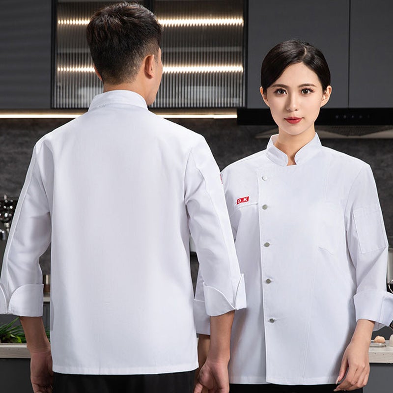 New Style Chef Uniform Short-Sleeved Kitchen Chinese And Western Food High-End El Cafeteria Custom Large Size Baking Chef Work Clothes For Women - Image 1