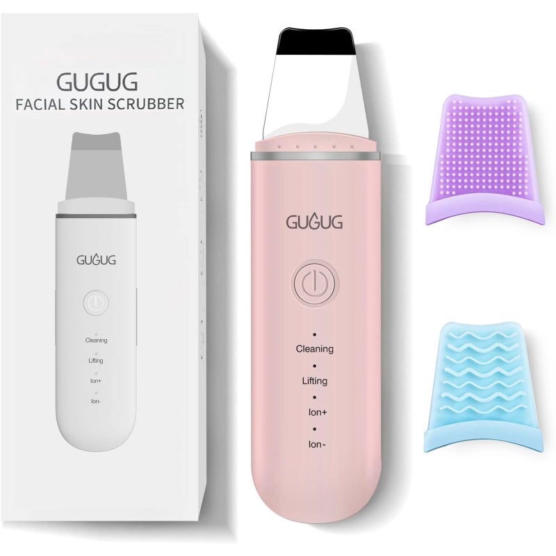 GUGUG Skin Scrubber Face Spatula Skin Spatula Pore Cleaner Blackhead Remover Tools for Facial Deep Cleansing4 Modes Pink