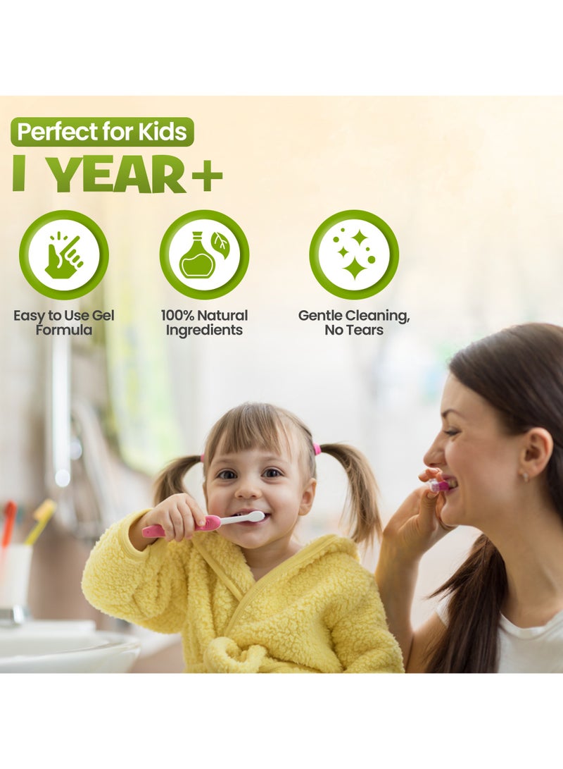 Enfant Baby Toothpaste Gel Infant & Toddler Oral Care Organic Plus Gentle Baby Toothpaste Gel 1 Year+ 30ML Kids Toothpaste Gel Fluoride Free, Paraben Free Saccharin Free, Sugar Free, SLES & SLS Free Specially Formulated To Protect Children's Teeth - Image 2