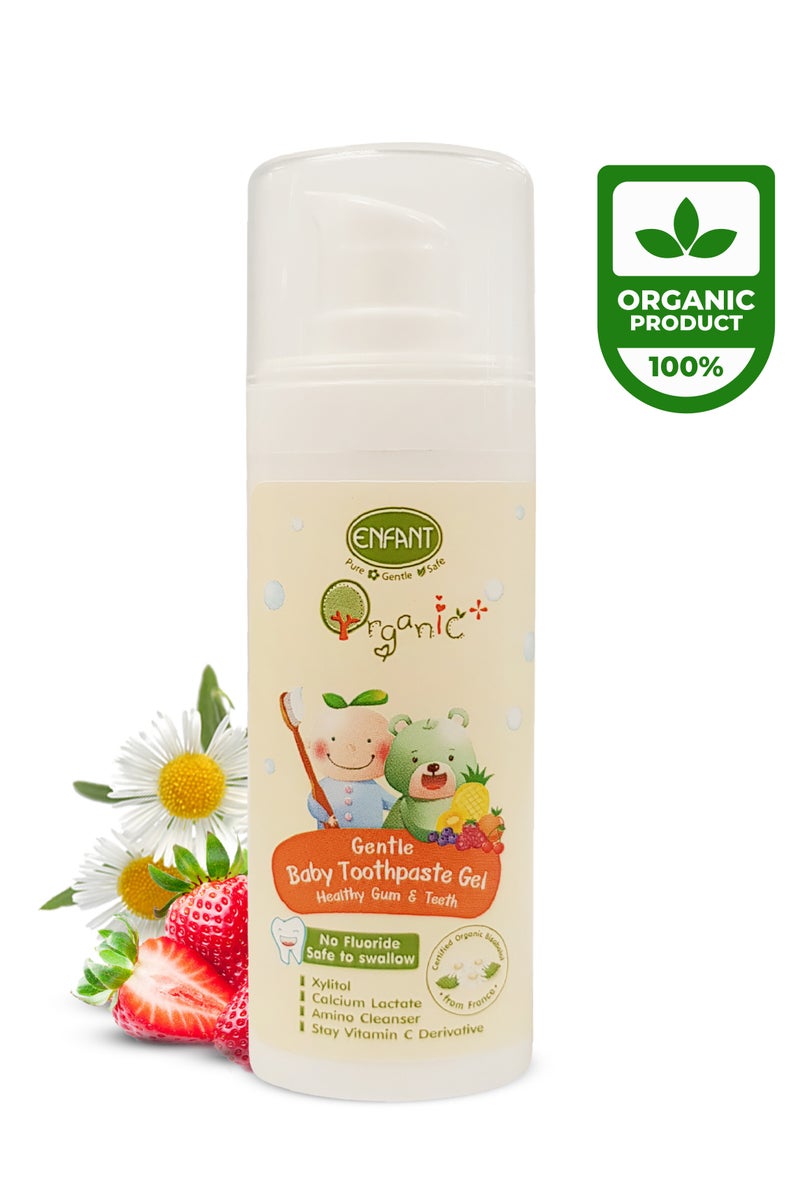 Enfant Baby Toothpaste Gel Infant & Toddler Oral Care Organic Plus Gentle Baby Toothpaste Gel 1 Year+ 30ML Kids Toothpaste Gel Fluoride Free, Paraben Free Saccharin Free, Sugar Free, SLES & SLS Free Specially Formulated To Protect Children's Teeth - Image 1