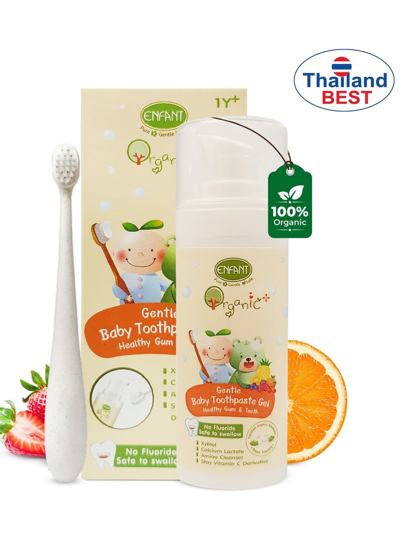 Enfant Baby Toothpaste Gel Infant & Toddler Oral Care Organic Plus Gentle Baby Toothpaste Gel 1 Year+ 30ML Kids Toothpaste Gel Fluoride Free, Paraben Free Saccharin Free, Sugar Free, SLES & SLS Free Specially Formulated To Protect Children's Teeth - Image 1