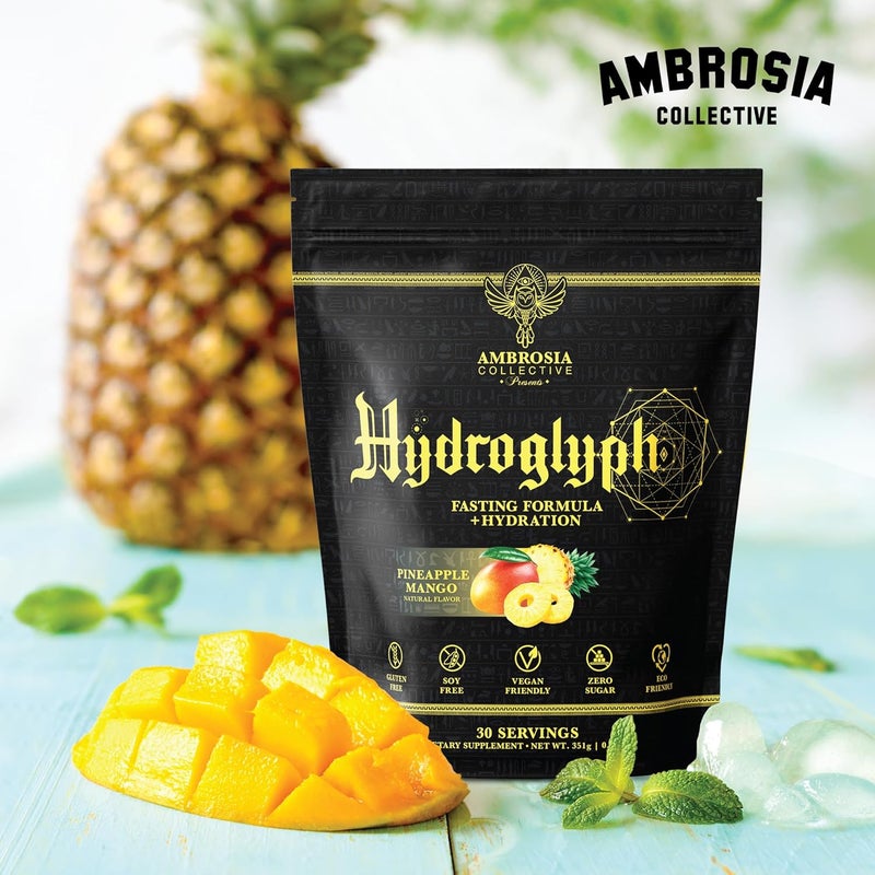 Ambrosia Hydroglyph Intraworkout Formula wBCAA  EAA  Electrolytes Hydration Powder to Protect Lean Muscle 0g Sugar Fasting Hydration Drink Mix Made wCoconut Water Pineapple Mango - Image 4