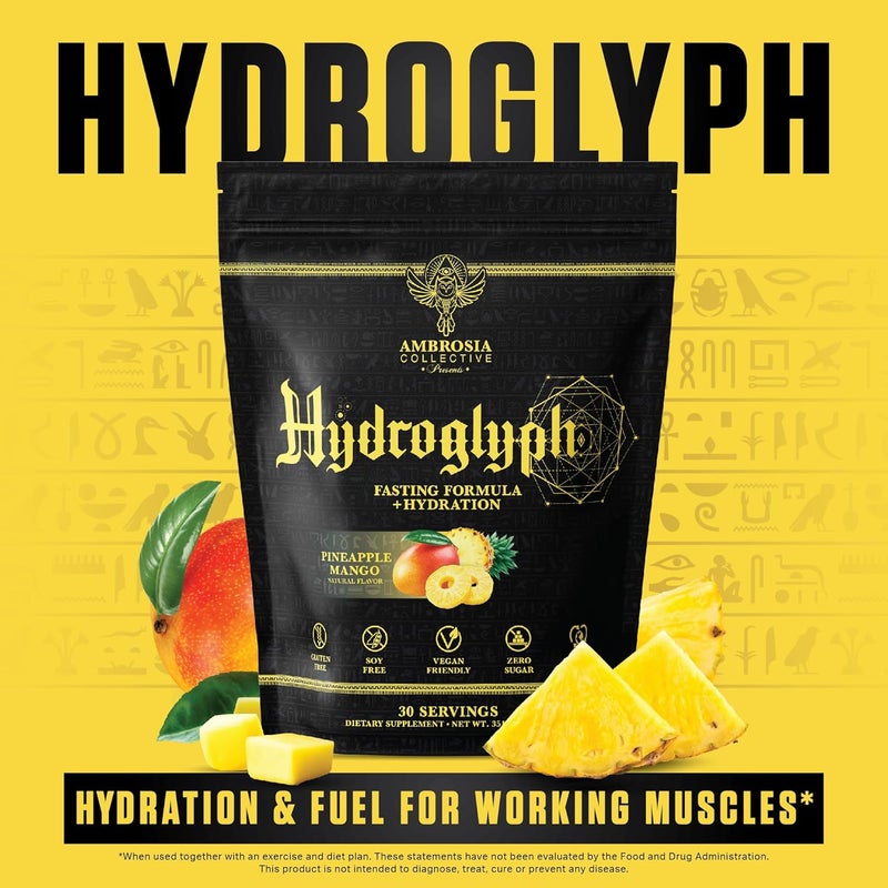 Ambrosia Hydroglyph Intraworkout Formula wBCAA  EAA  Electrolytes Hydration Powder to Protect Lean Muscle 0g Sugar Fasting Hydration Drink Mix Made wCoconut Water Pineapple Mango - Image 5