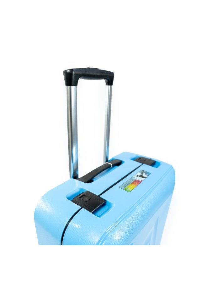 Medium Checked suitcase traveling luggage fashion style rolling trolley bag Blue 24 inch - Image 5