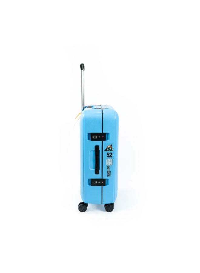 Medium Checked suitcase traveling luggage fashion style rolling trolley bag Blue 24 inch - Image 2