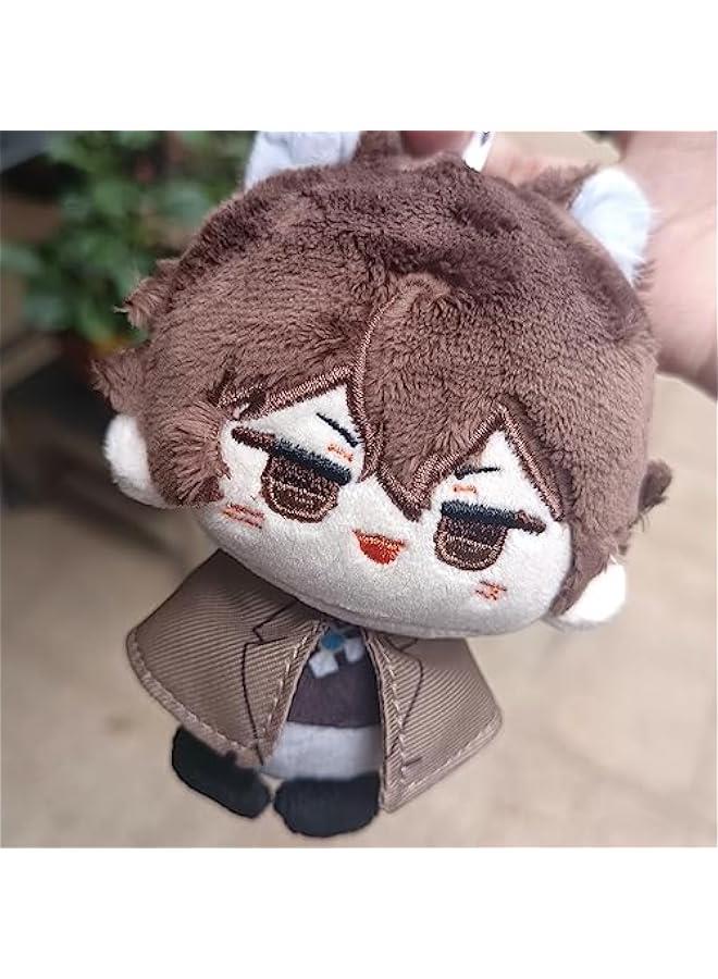 Anime Plush Keychain, 4 Cute Chibi Dazai Plush Figure Key Chain Charms for Backpack, Dazai Osamu Chuuya Rampo Dostoevsky Plush for BSD Fans (Dazai Osamu) - Image 5