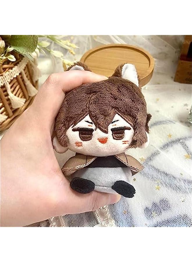Anime Plush Keychain, 4 Cute Chibi Dazai Plush Figure Key Chain Charms for Backpack, Dazai Osamu Chuuya Rampo Dostoevsky Plush for BSD Fans (Dazai Osamu) - Image 3