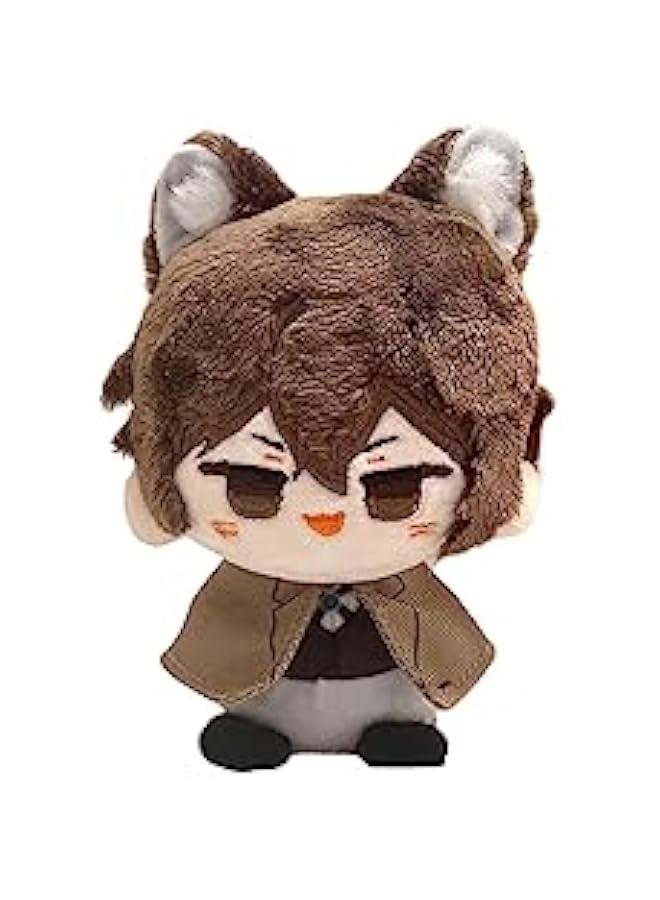 Anime Plush Keychain, 4 Cute Chibi Dazai Plush Figure Key Chain Charms for Backpack, Dazai Osamu Chuuya Rampo Dostoevsky Plush for BSD Fans (Dazai Osamu) - Image 1