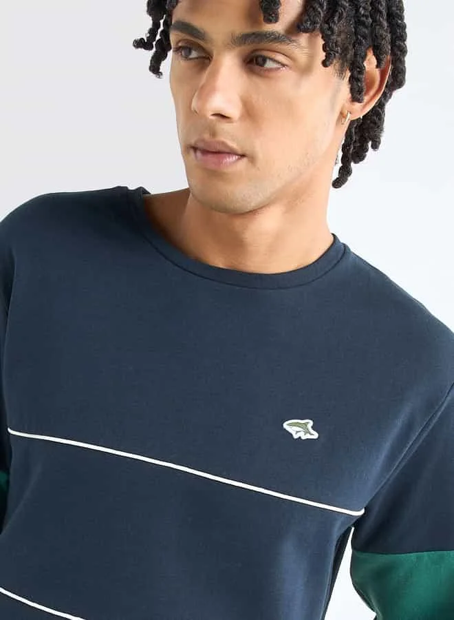 Splash FAV Solid Sweatshirt with Crew Neck and Long Sleeves