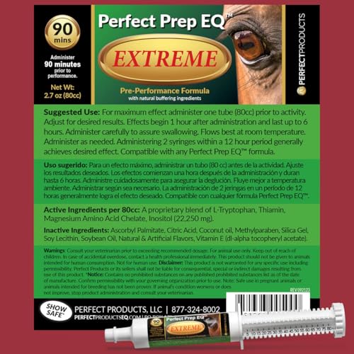 Perfect Products Perfect Prep EQ Extreme Original Horse Calming Paste, Show Safe, 80cc - Image 3