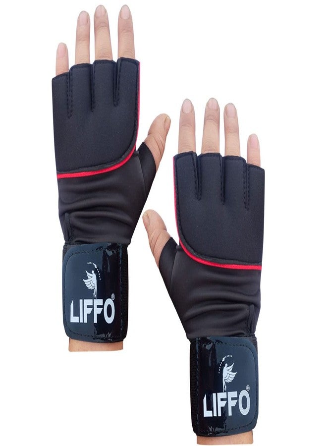 Liffo® Gym Gloves for Men Weightlifting Gloves with Wrist Wrap Support for Gym, Power Lifting, Workout, Weightlifting, Cross fit, Fitness, Sports - (Red) - Image 4