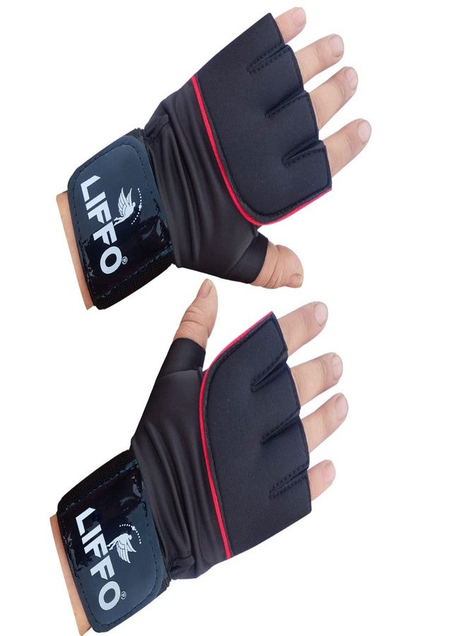 Liffo® Gym Gloves for Men Weightlifting Gloves with Wrist Wrap Support for Gym, Power Lifting, Workout, Weightlifting, Cross fit, Fitness, Sports - (Red) - Image 3
