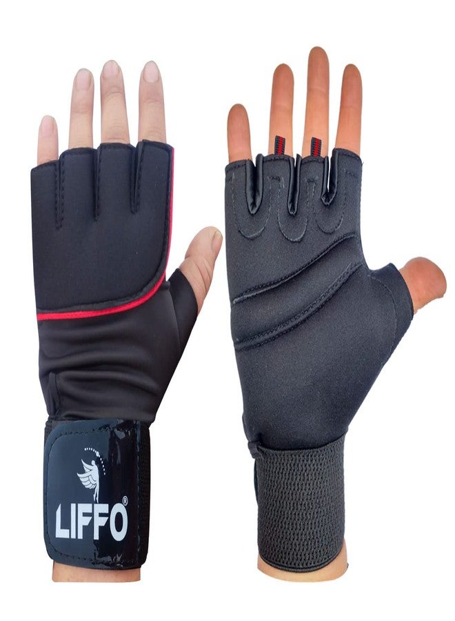 Liffo® Gym Gloves for Men Weightlifting Gloves with Wrist Wrap Support for Gym, Power Lifting, Workout, Weightlifting, Cross fit, Fitness, Sports - (Red) - Image 5