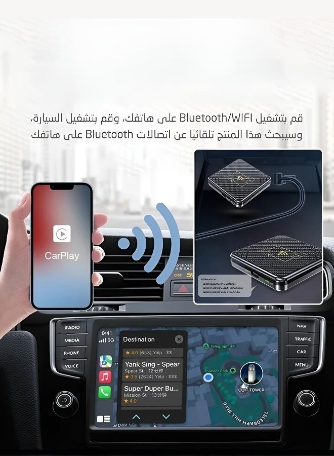 محول كاربلاي لاسلكي عالمي للسيارة محول ذكي أندرويد أوتو يدعم شبكة 4G وتقسيم الشاشة - Image 4