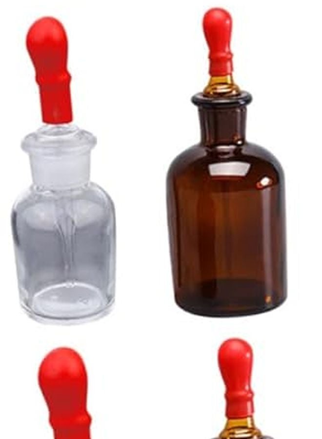 6Pcs Glass Dropper Bottles with Rubber Tips for Science Lab and Classroom Reagent - Image 2