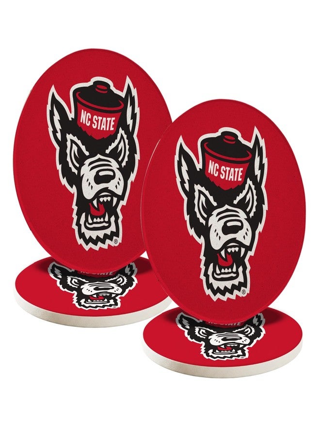 ديزرت كاكتوس مجموعة قواعد أكواب سيراميك دائرية من جامعة ولاية كارولينا الشمالية بتصميم صبار الصحراء، 4 قطع، قواعد أكواب ماصة للمشروبات من جامعة ولاية كارولينا الشمالية مع قاعدة من الفلين (التصميم أ) - Image 1