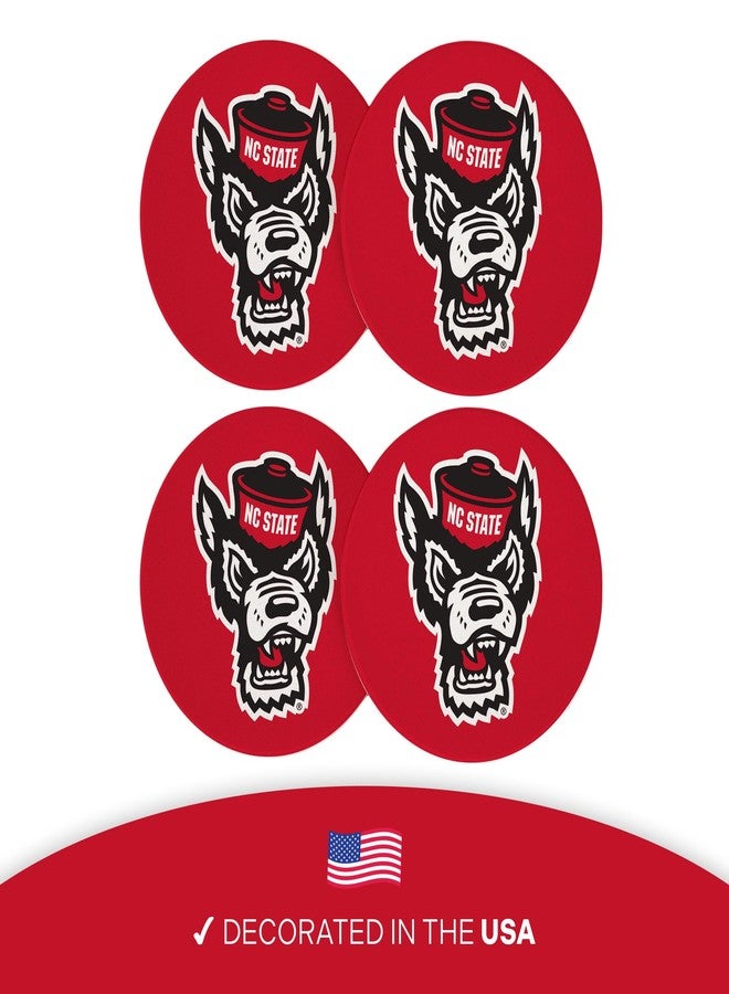 ديزرت كاكتوس مجموعة قواعد أكواب سيراميك دائرية من جامعة ولاية كارولينا الشمالية بتصميم صبار الصحراء، 4 قطع، قواعد أكواب ماصة للمشروبات من جامعة ولاية كارولينا الشمالية مع قاعدة من الفلين (التصميم أ) - Image 4