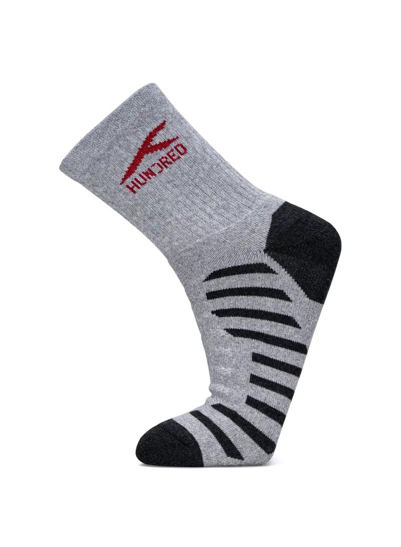 HUNDRED Men'S Sports Socks-Quarter (Lt Grey) (Hbas-3M059-3) - Image 1