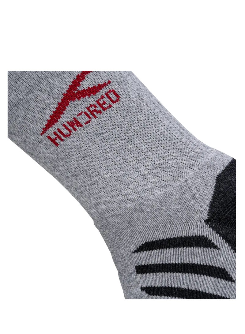 HUNDRED Men'S Sports Socks-Quarter (Lt Grey) (Hbas-3M059-3) - Image 4