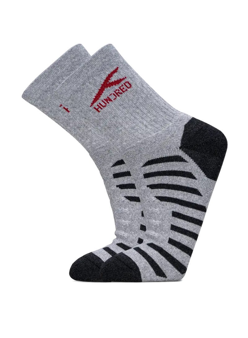 HUNDRED Men'S Sports Socks-Quarter (Lt Grey) (Hbas-3M059-3) - Image 5