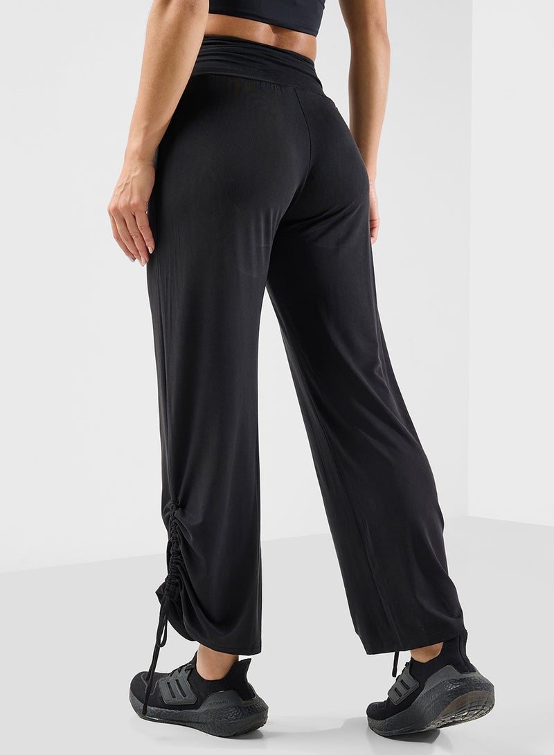 FRWD Ruched Waist Straight Fit Jersey Pant  - Image 3