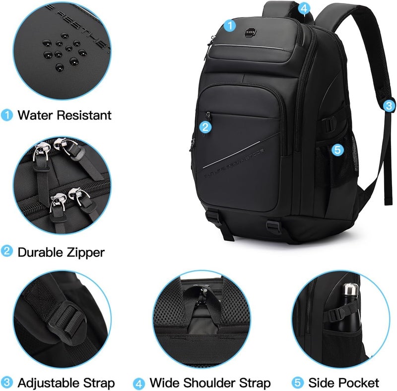 Red Lemon Nomad Pack KAKA Business laptop Backpack for men women Water-Resistant fit 15.6 Inch Laptop Backpack Travel Durable Backpack (Blue) - Image 3